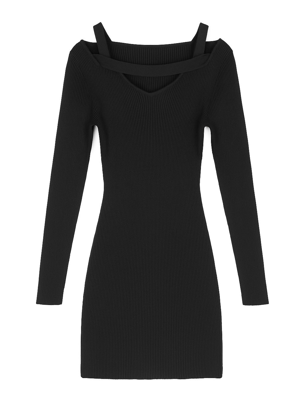 Minimalist Black Sweater Dress