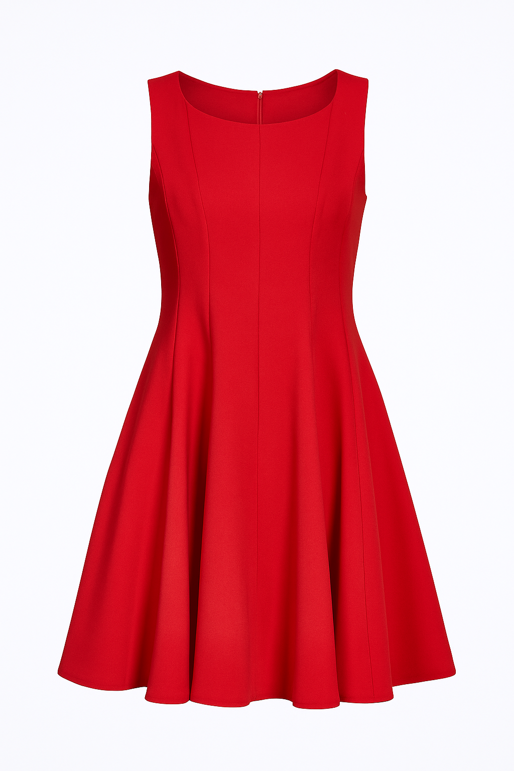 Elegant Red Sleeveless A-Line Dress