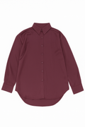 Plum Satin Button-Up Blouse