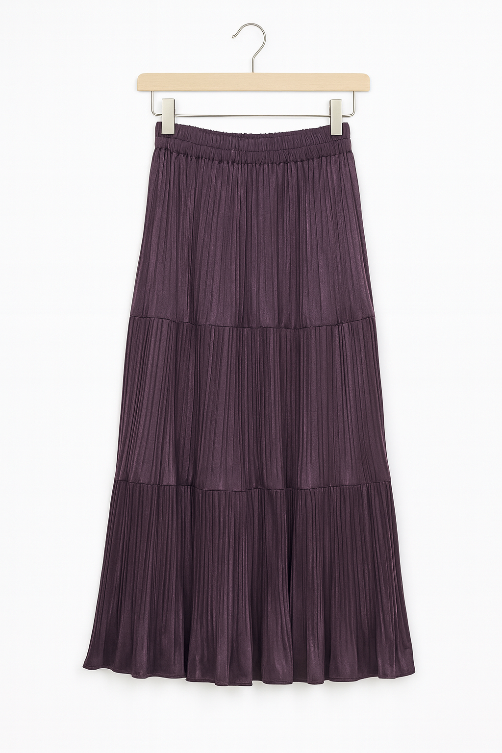 Elegant Black Pleated Long Skirt