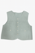 Sage Wool-Blend Button Vest