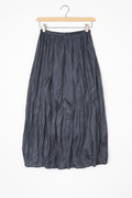 Charcoal Crinkle Maxi Skirt with Subtle Dot Texture