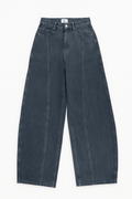 Grey Wide-Leg Denim Pants