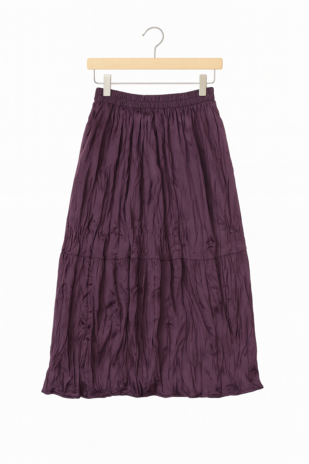 Plum Crinkle Maxi Skirt