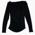 Black Long-Sleeve Fitted Bodysuit