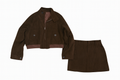Dark Brown Corduroy Two-Piece Set