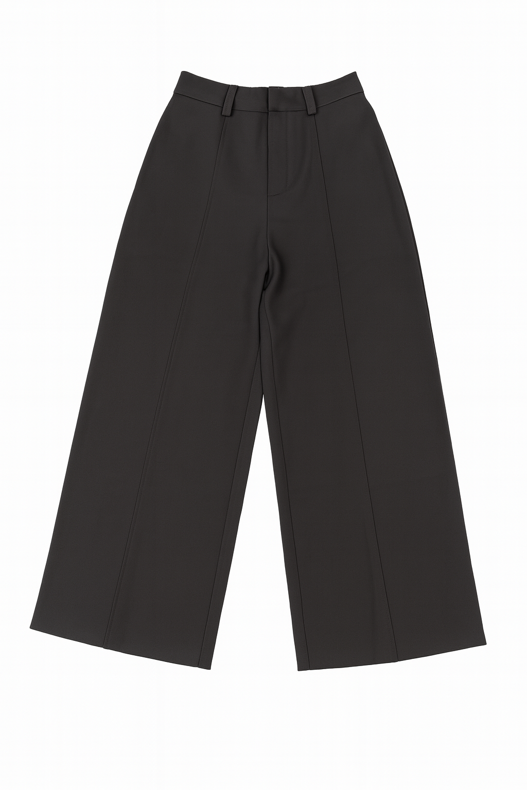 Brown Wide-Leg Trousers with Front Seams