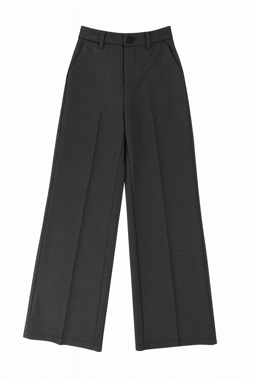 Charcoal Wide-Leg Tailored Pants
