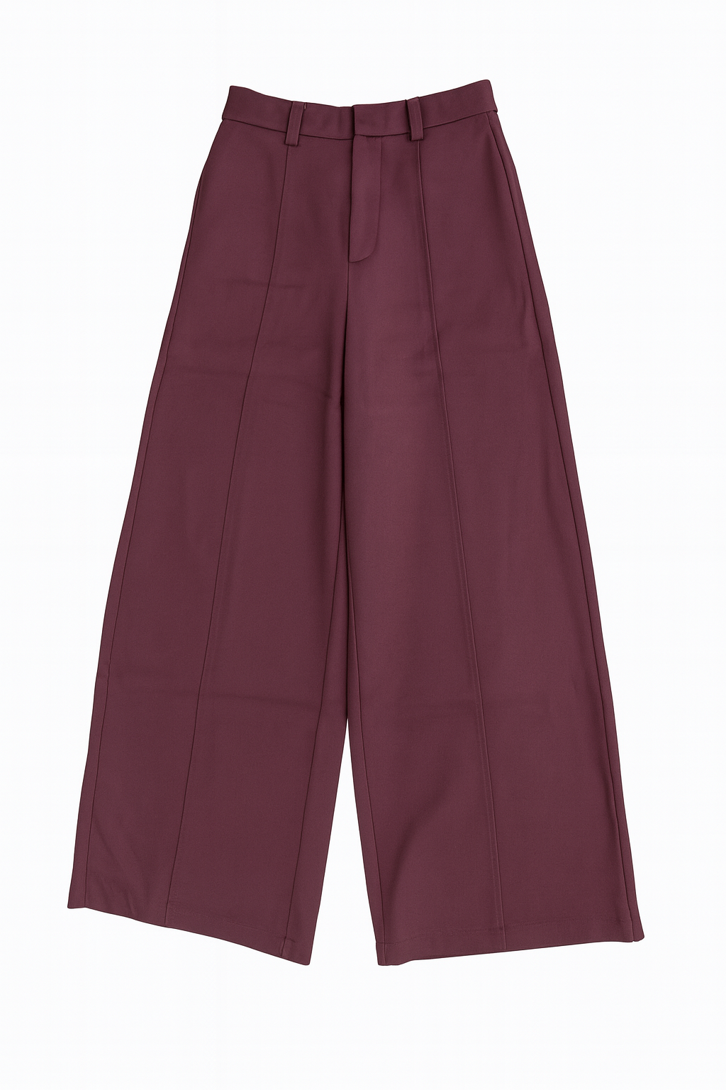 Deep Plum Wide-Leg Trousers