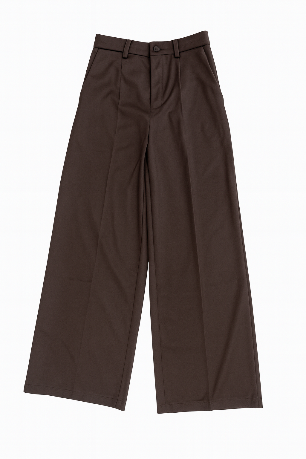 Dark Brown Wide-Leg Trousers