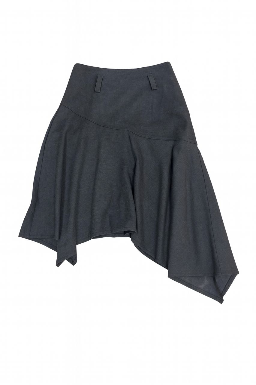 Asymmetrical Charcoal Midi Skirt