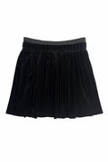 Black Velvet Pleated Skirt
