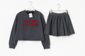 Girls’ Charcoal Sweatshirt & Pleated Skirt Set