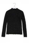 Black Lace Long-Sleeve Top