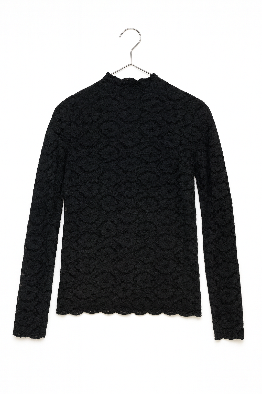 Black Lace Long-Sleeve Top