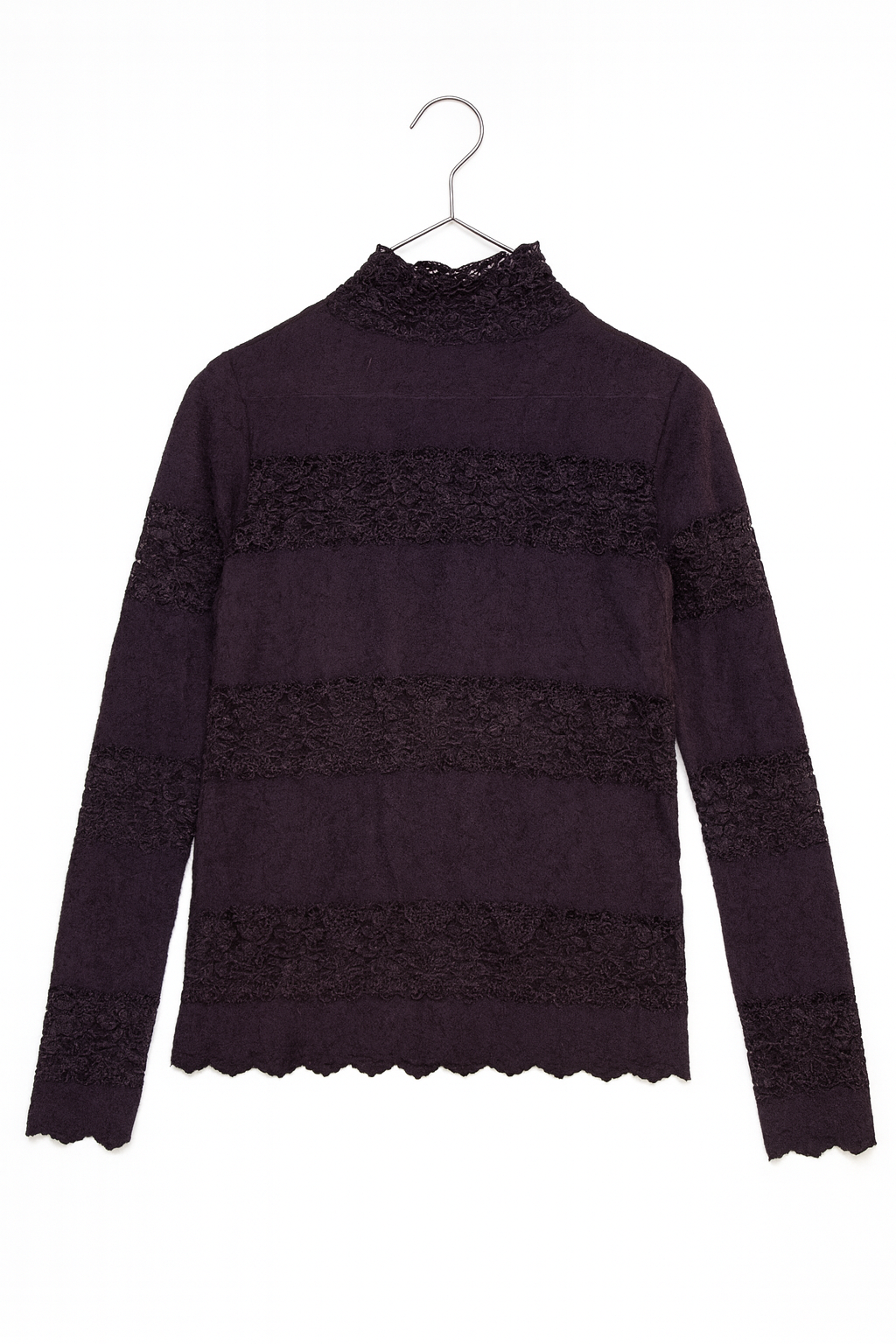 Burgundy Lace Long-Sleeve Top