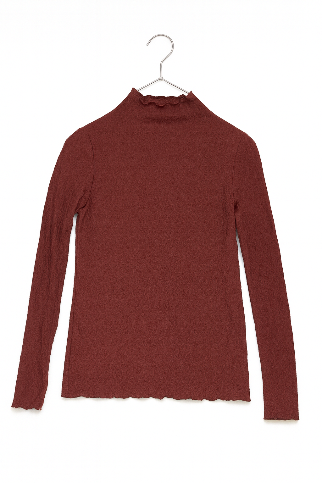 Burgundy Lace Long-Sleeve Top