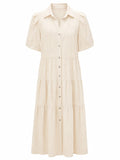 Ivory embroidered tiered maxi dress