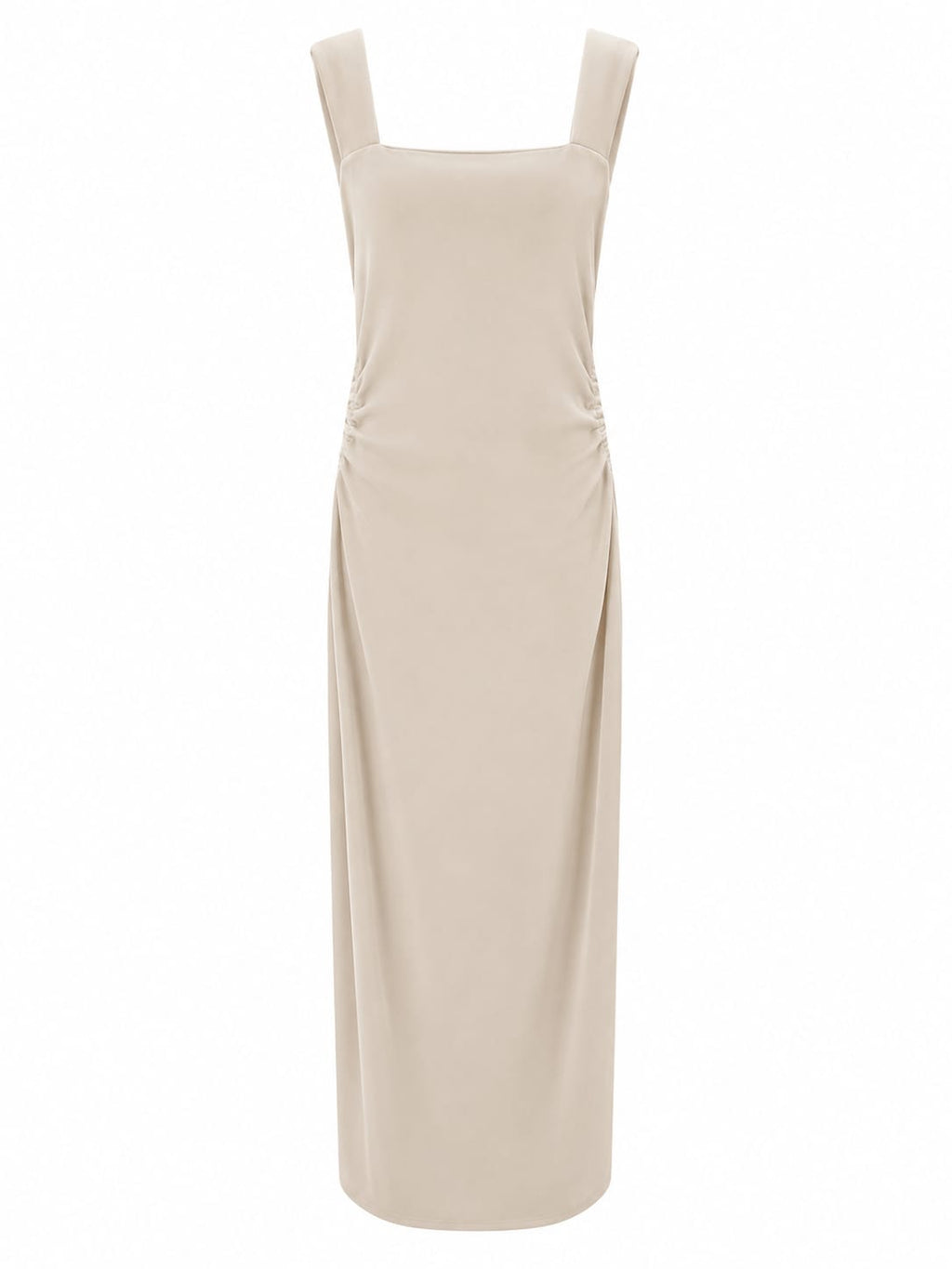 Elegant ruched maxi dress.