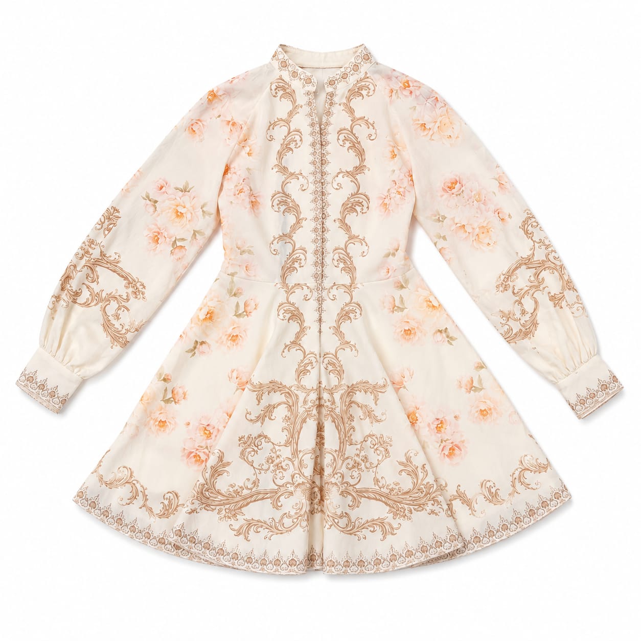 Elegant floral baroque dress