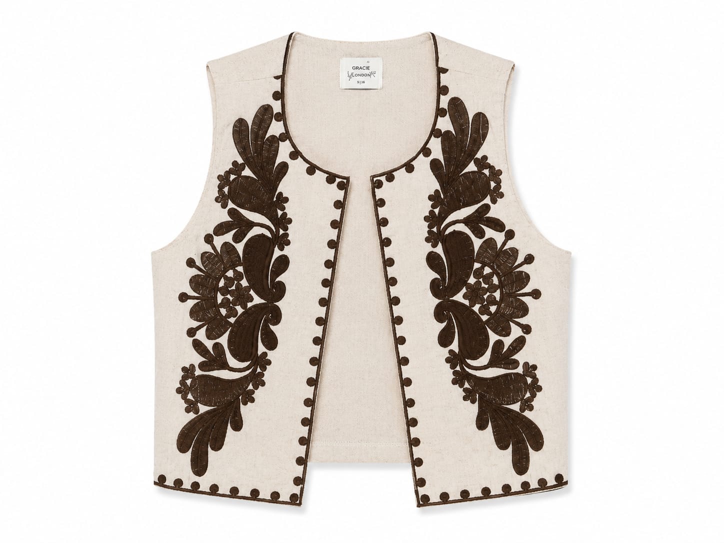 Women’s embroidered linen vest