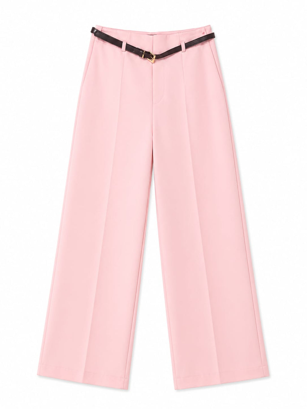 Blush pink wide-leg trousers