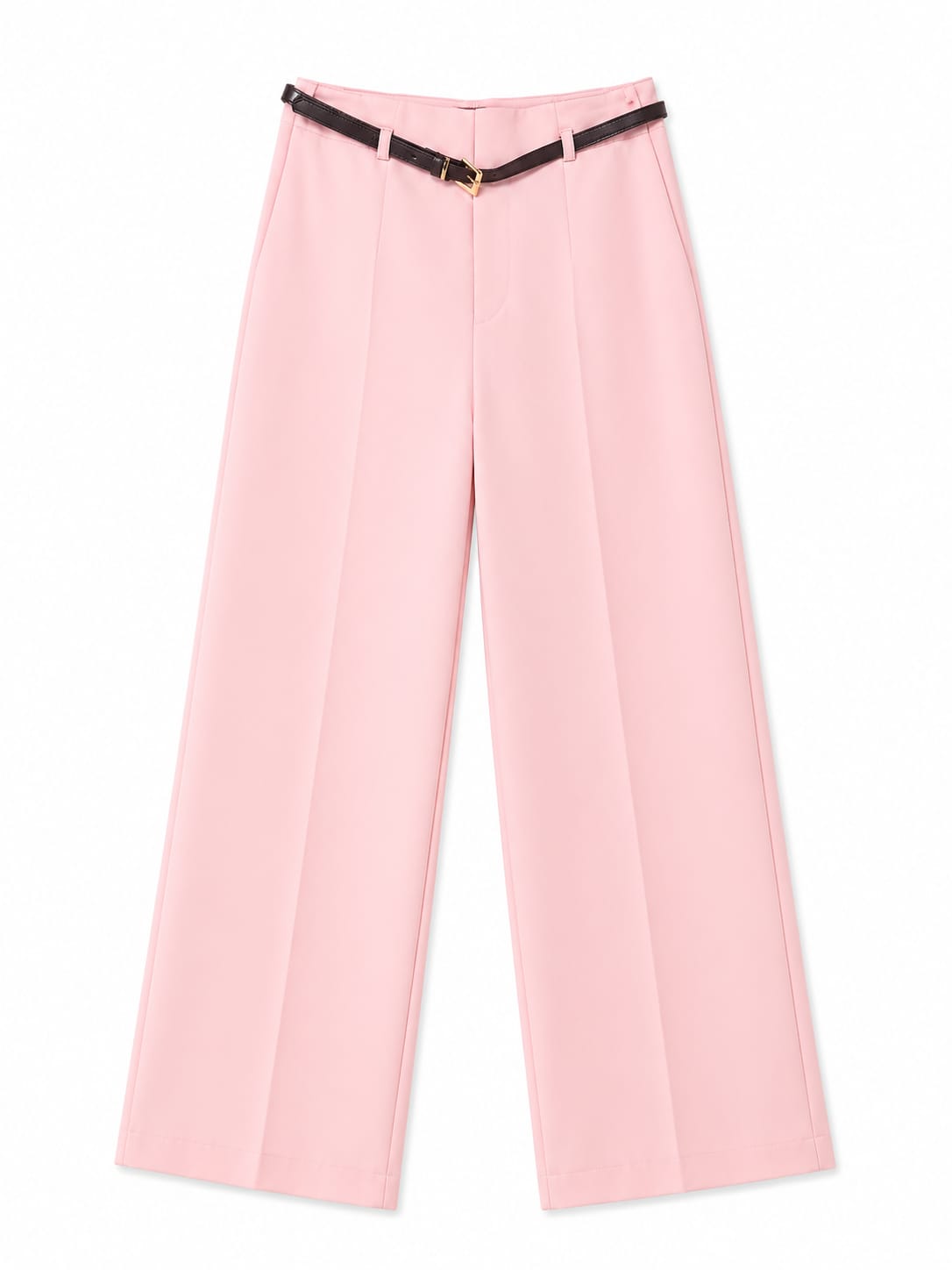 Blush pink wide-leg trousers