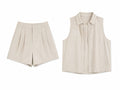Women’s sleeveless shirt tailored short set