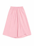 Women blush pink wrap maxi skirt