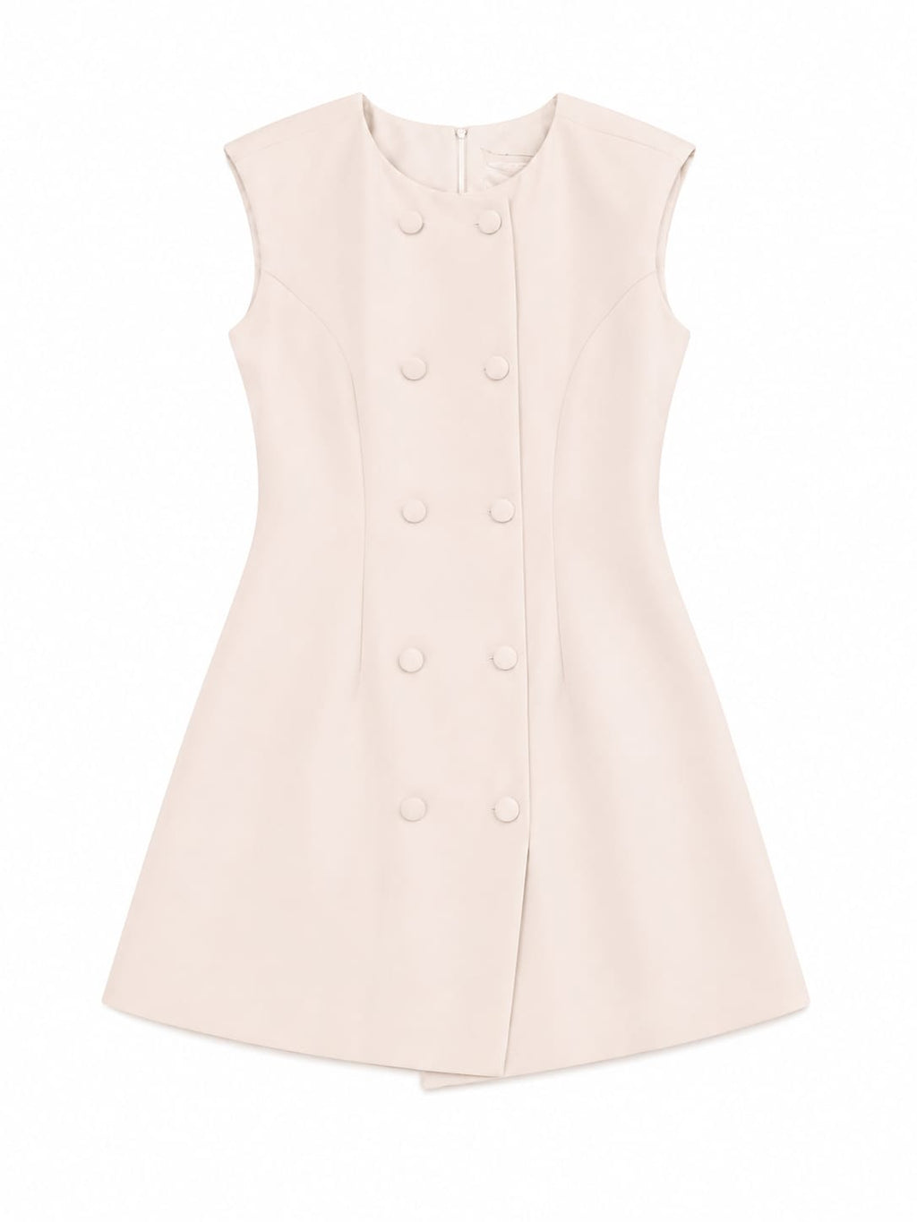 Women sleeveless double-breasted a-line mini dress