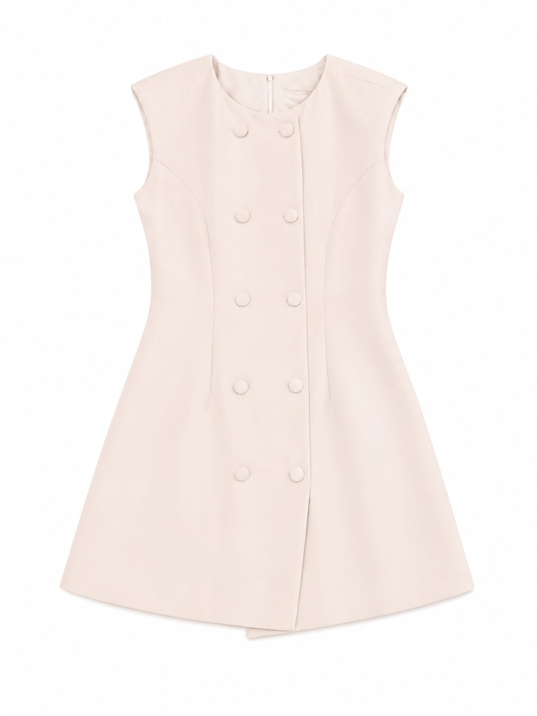 Women sleeveless double-breasted a-line mini dress