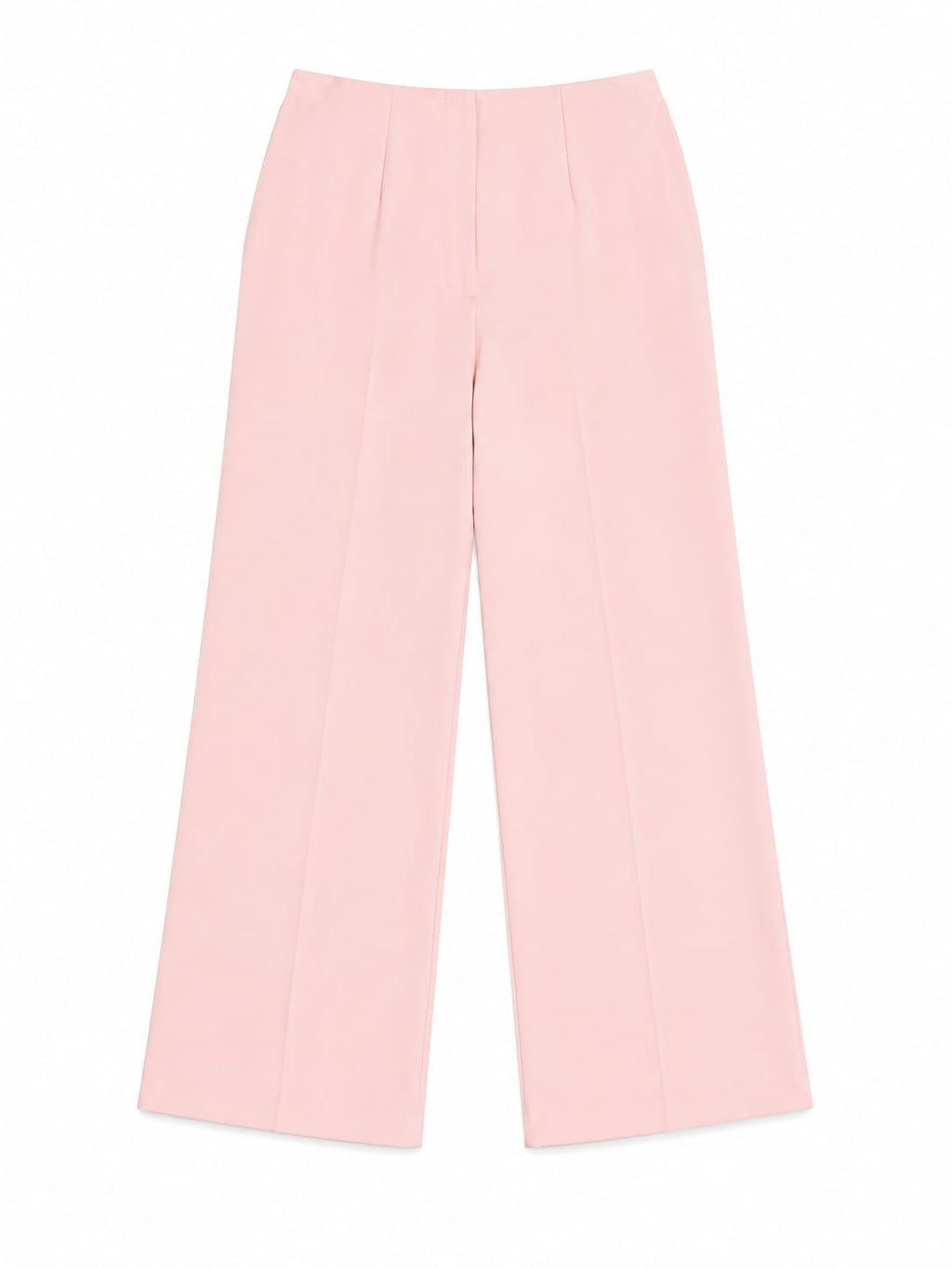 Women blush pink high-waisted wide-leg trouser