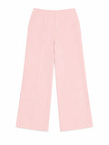 Women blush pink high-waisted wide-leg trouser