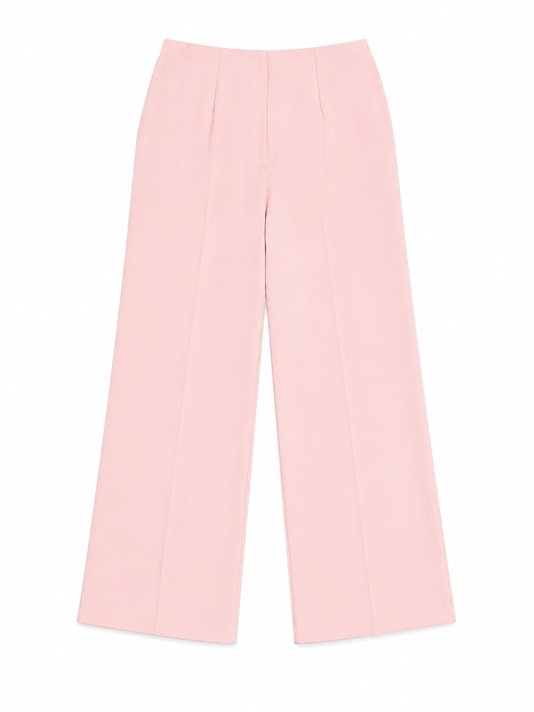 Women blush pink high-waisted wide-leg trouser