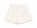 Women white high-waisted tailored shorts