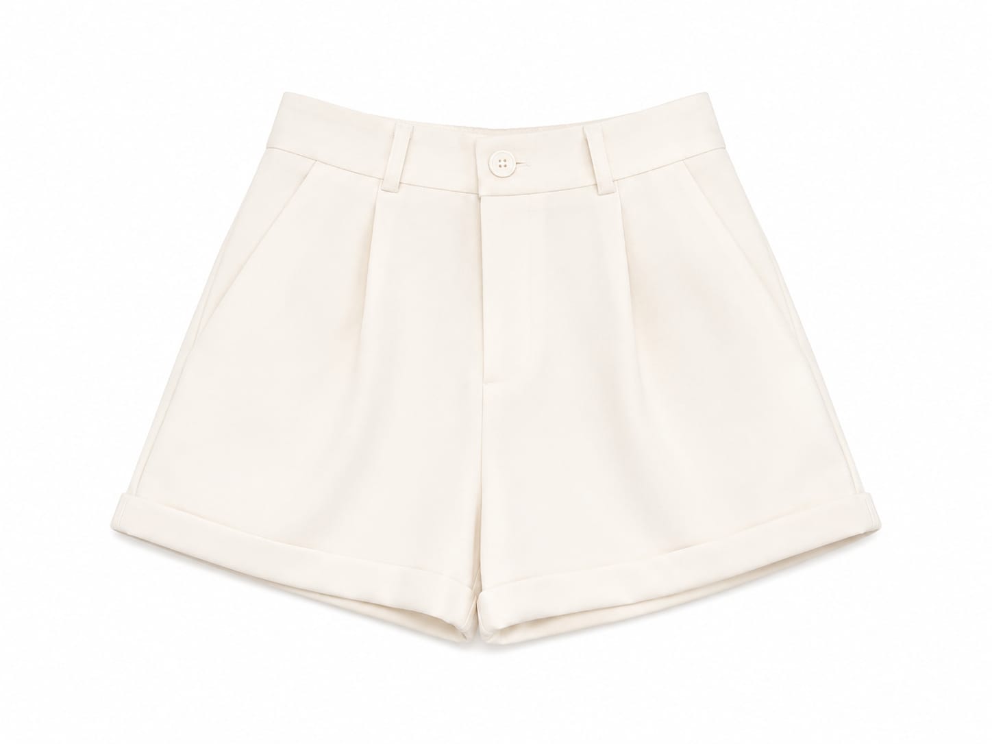 Women white high-waisted tailored shorts
