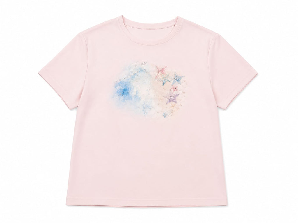 Pastel starfish graphic t-shirt