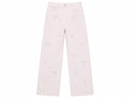 Women blush bow embellished wide-leg pants