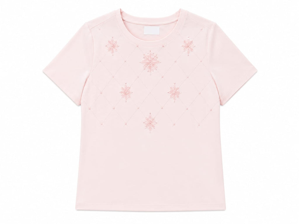 Blush beaded embroidered knit top