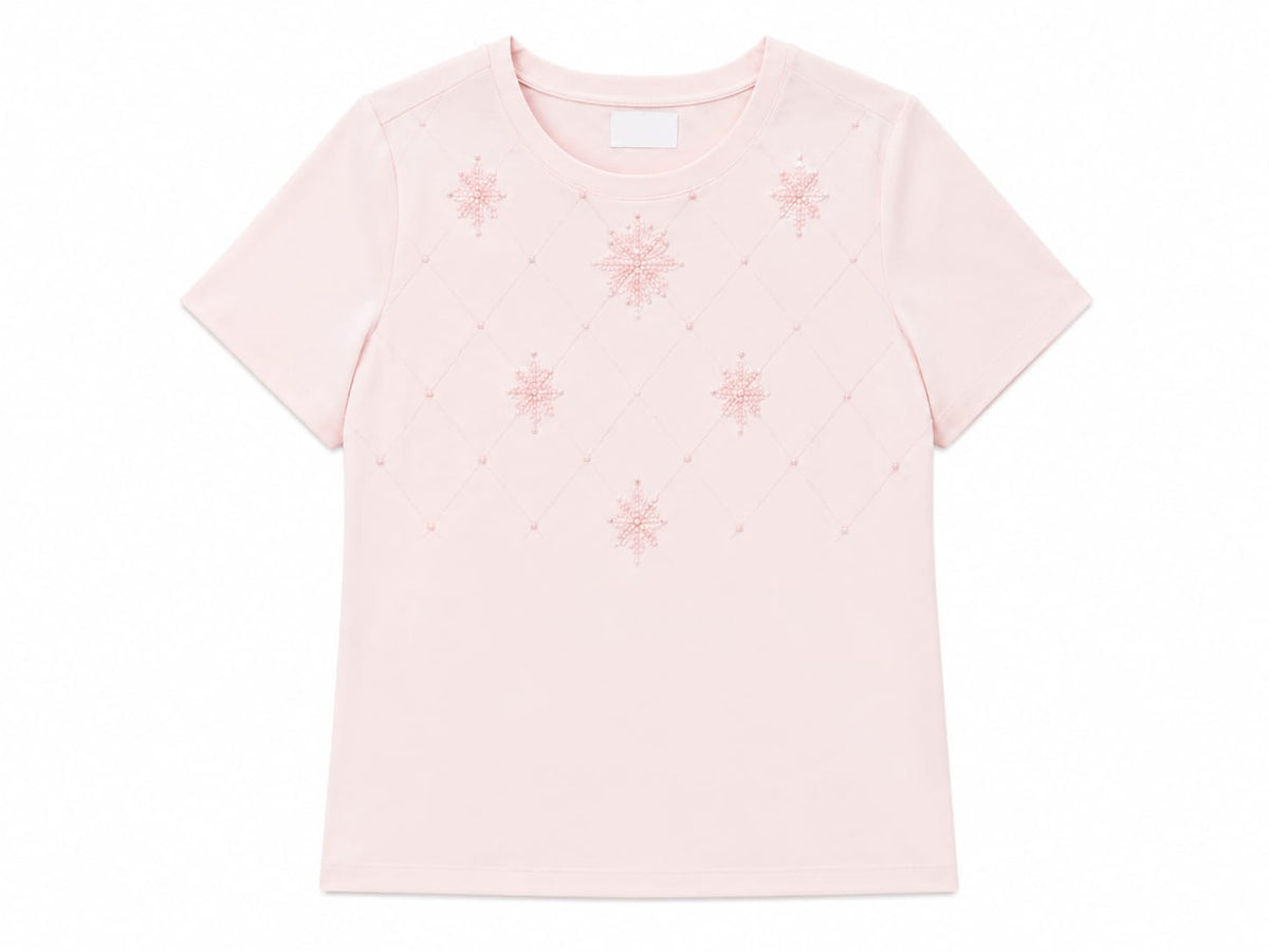 Blush beaded embroidered knit top