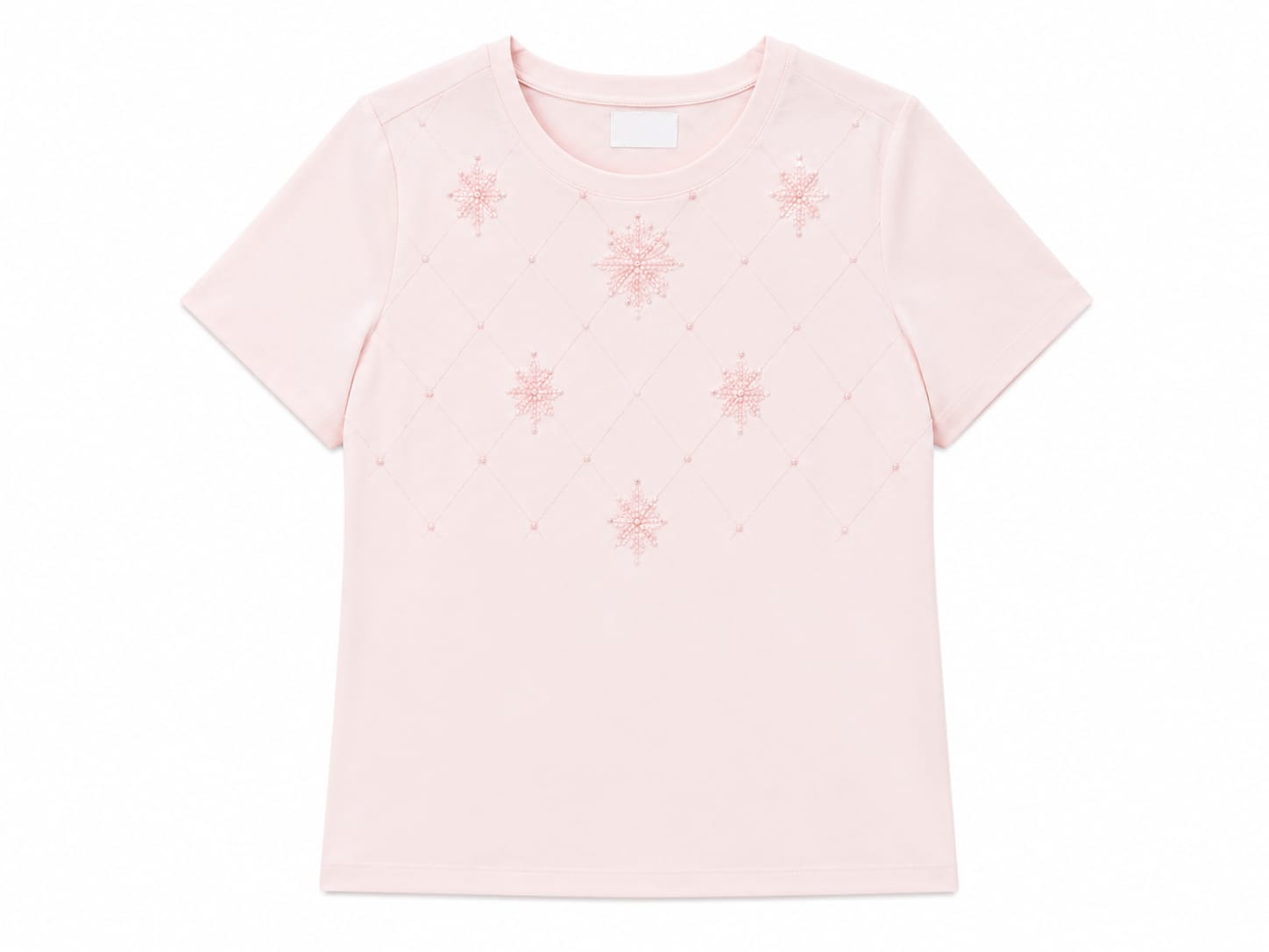 Blush beaded embroidered knit top