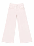 Blush pearl pocket wide-leg jeans