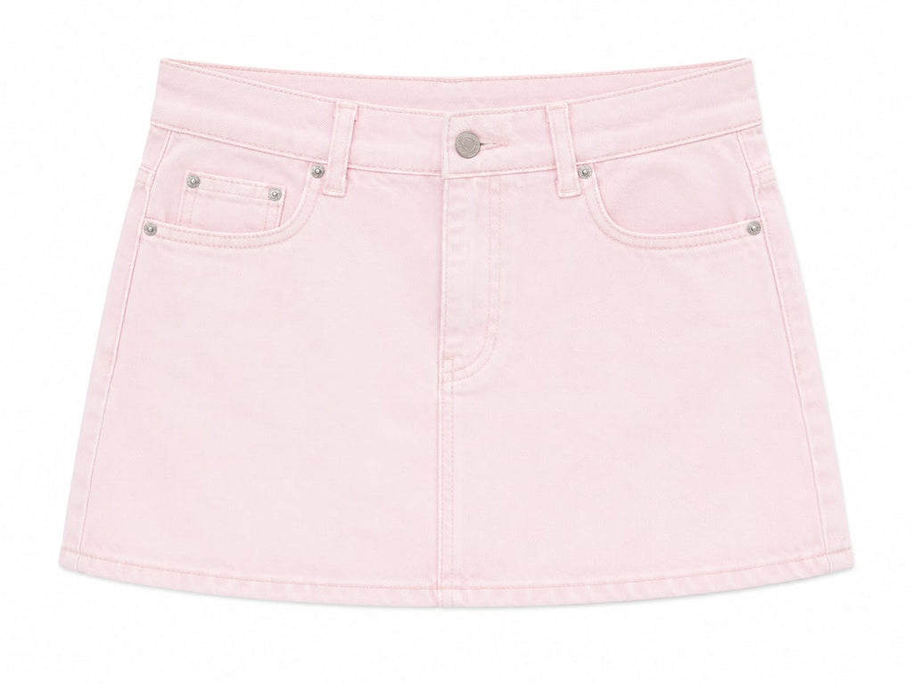 Blush pinck denim mini skirt