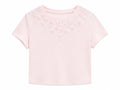 Blush floral embellished knit top