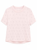 Blush pink embellished knit top