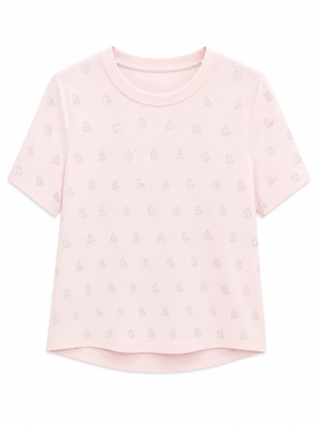 Blush pink embellished knit top