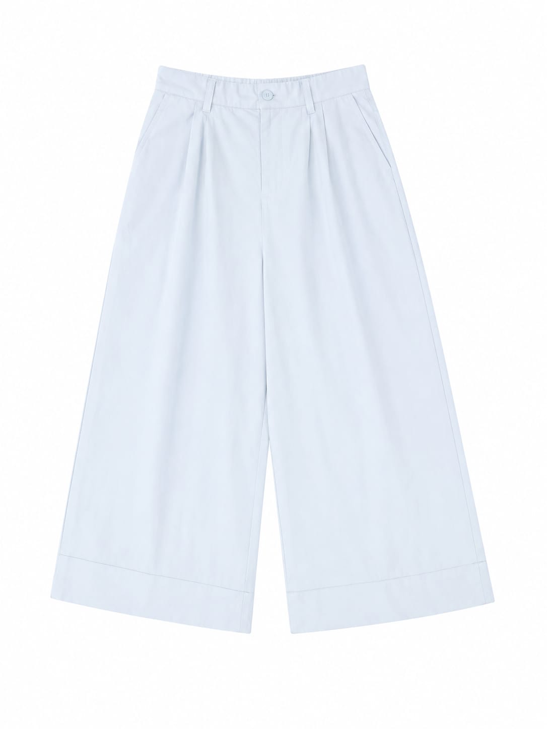 Women high-waisted wide leg pants-light blue