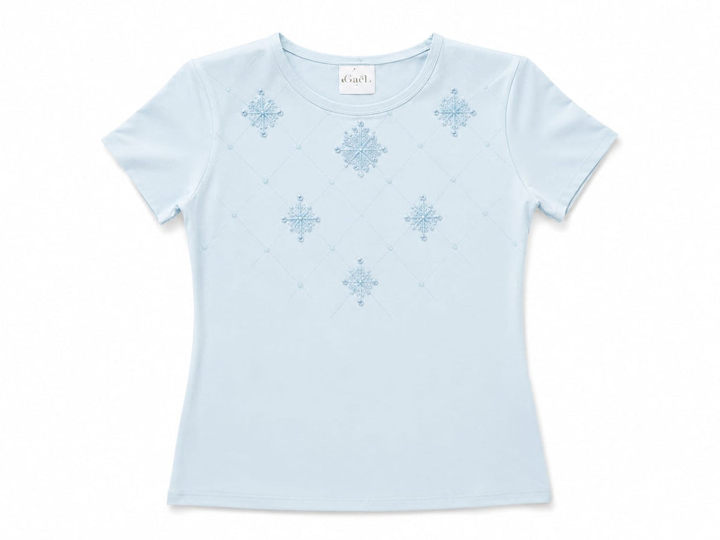 Girls light blue embroidered t-shirt