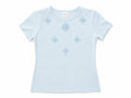 Girls light blue embroidered t-shirt