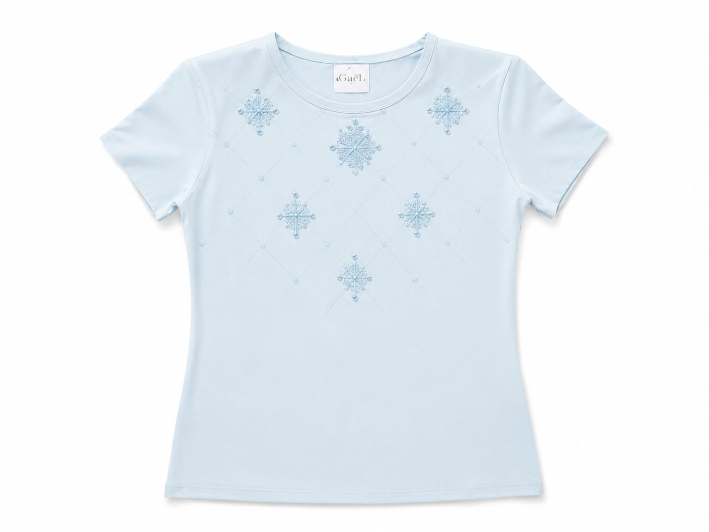 Girls light blue embroidered t-shirt